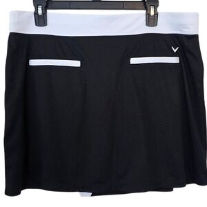 Callaway Opti-Dri Golf Skort Womens XL Black White Wrap Front Athletic SU36187
